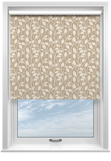 Leaf Motif, Tan - Roller Blind